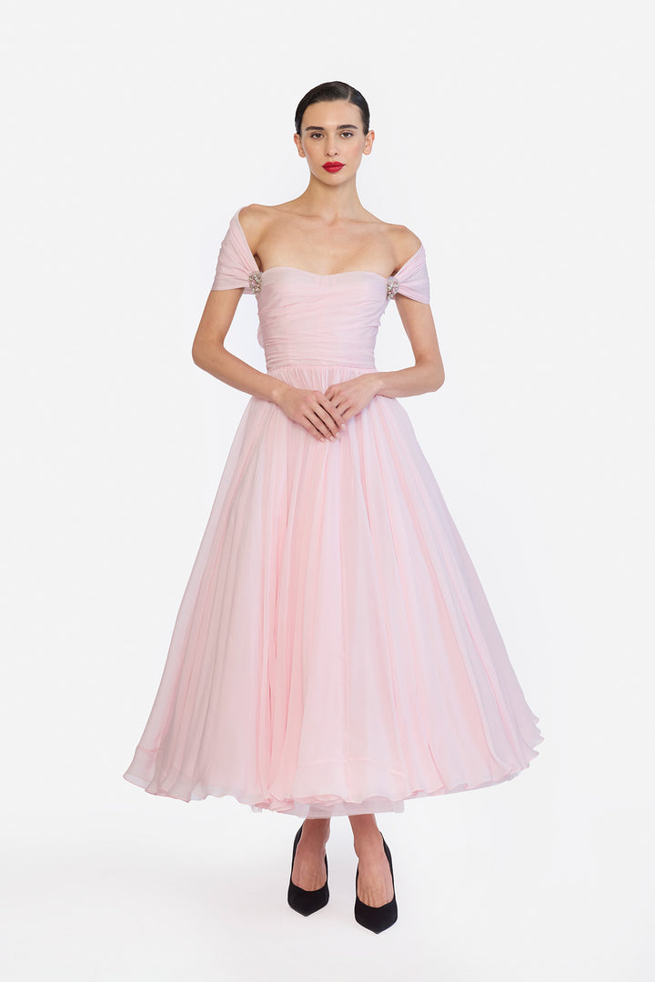 CORSETED DRAPED MIDI