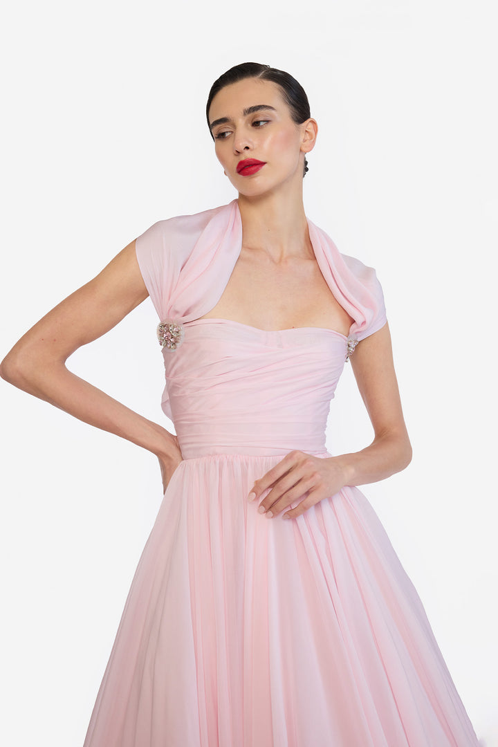 CORSETED DRAPED MIDI