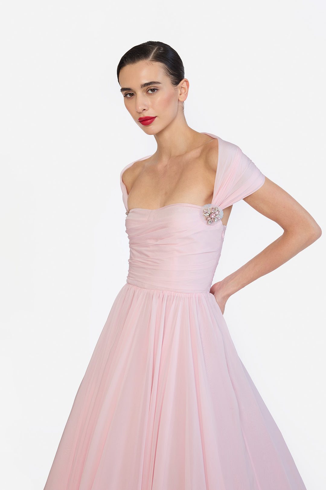 CORSETED DRAPED MIDI