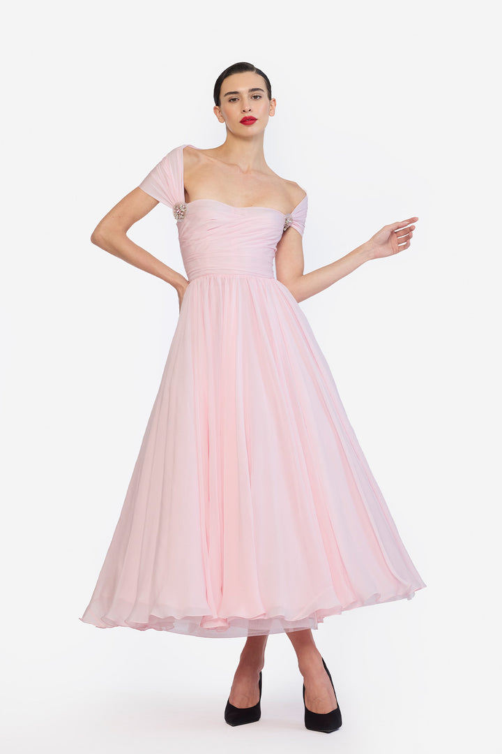 CORSETED DRAPED MIDI