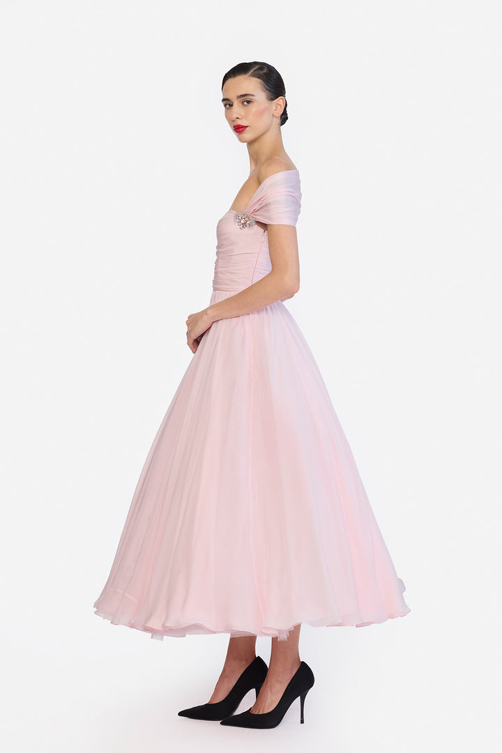 CORSETED DRAPED MIDI