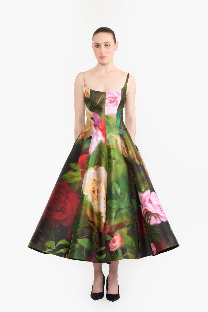 PANELLED FLARED MIDI