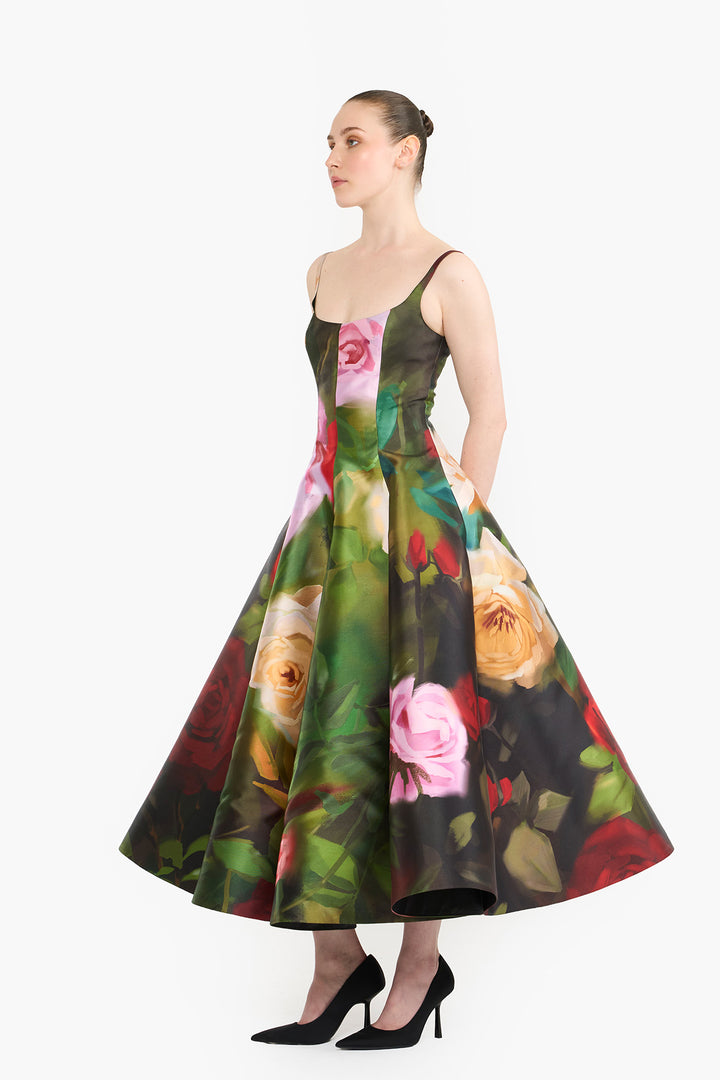 PANELLED FLARED MIDI