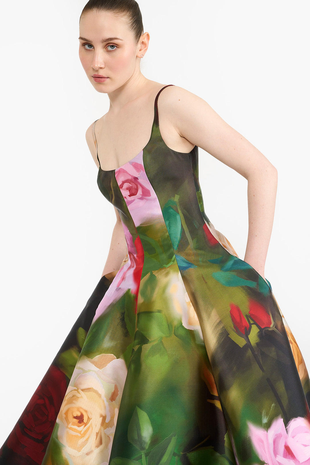 PANELLED FLARED MIDI