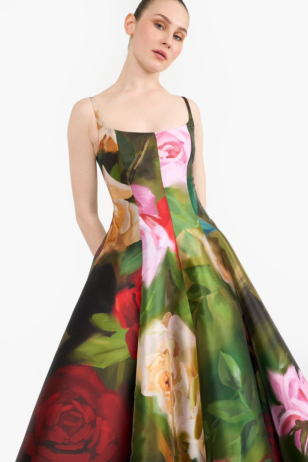 PANELLED FLARED MIDI