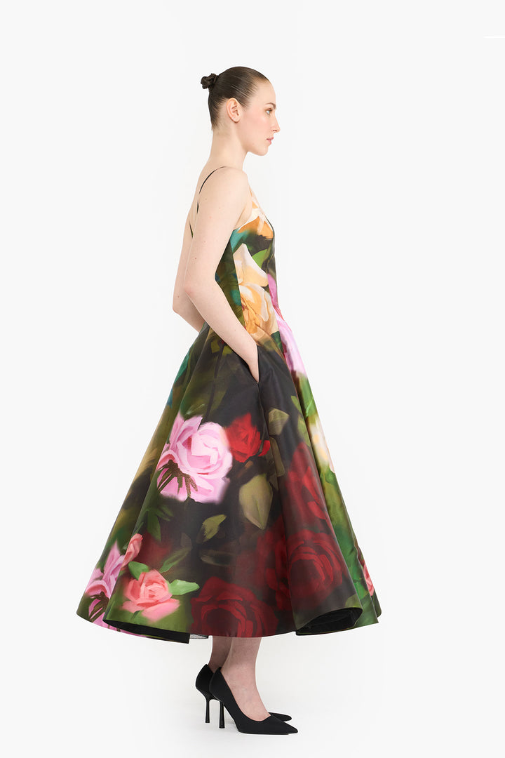 PANELLED FLARED MIDI