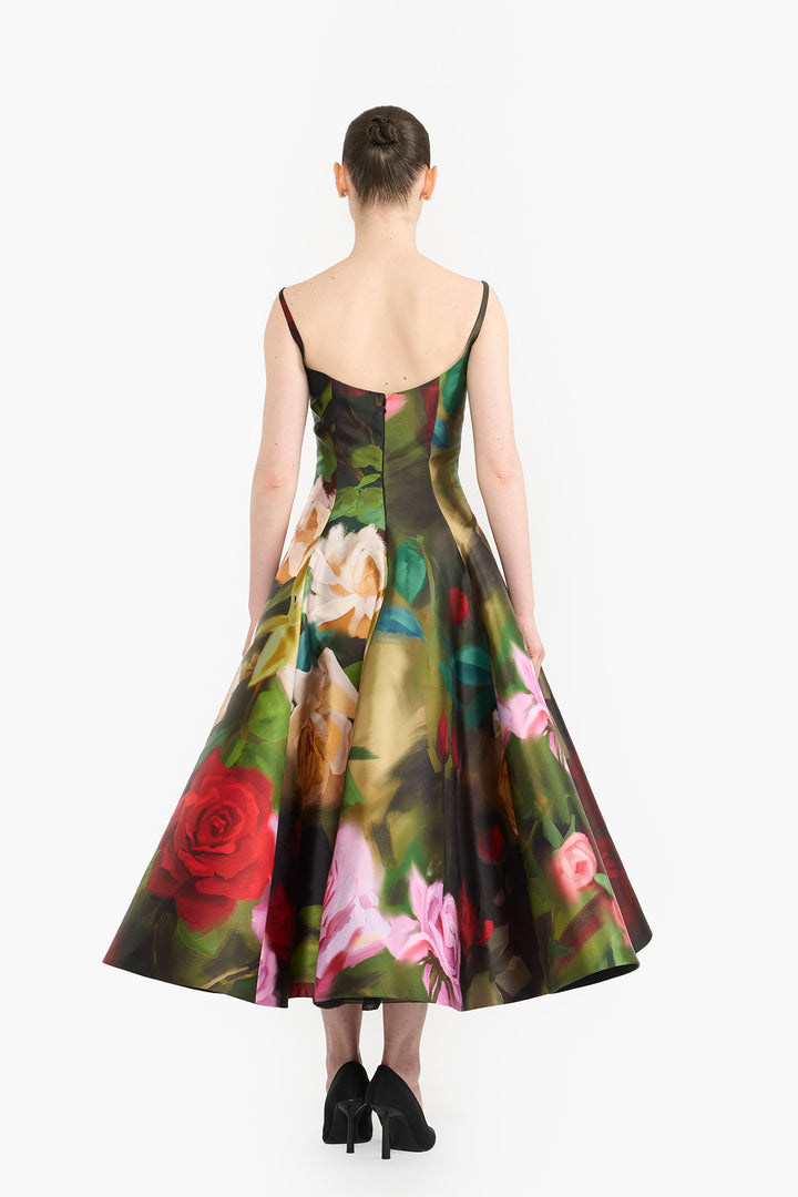 PANELLED FLARED MIDI
