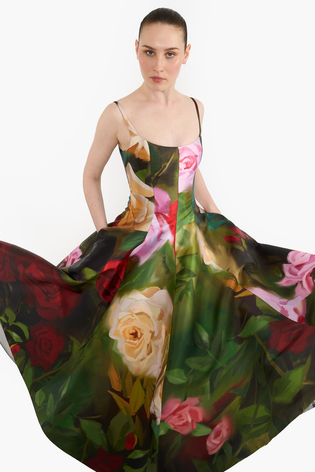 PANELLED FLARED MIDI