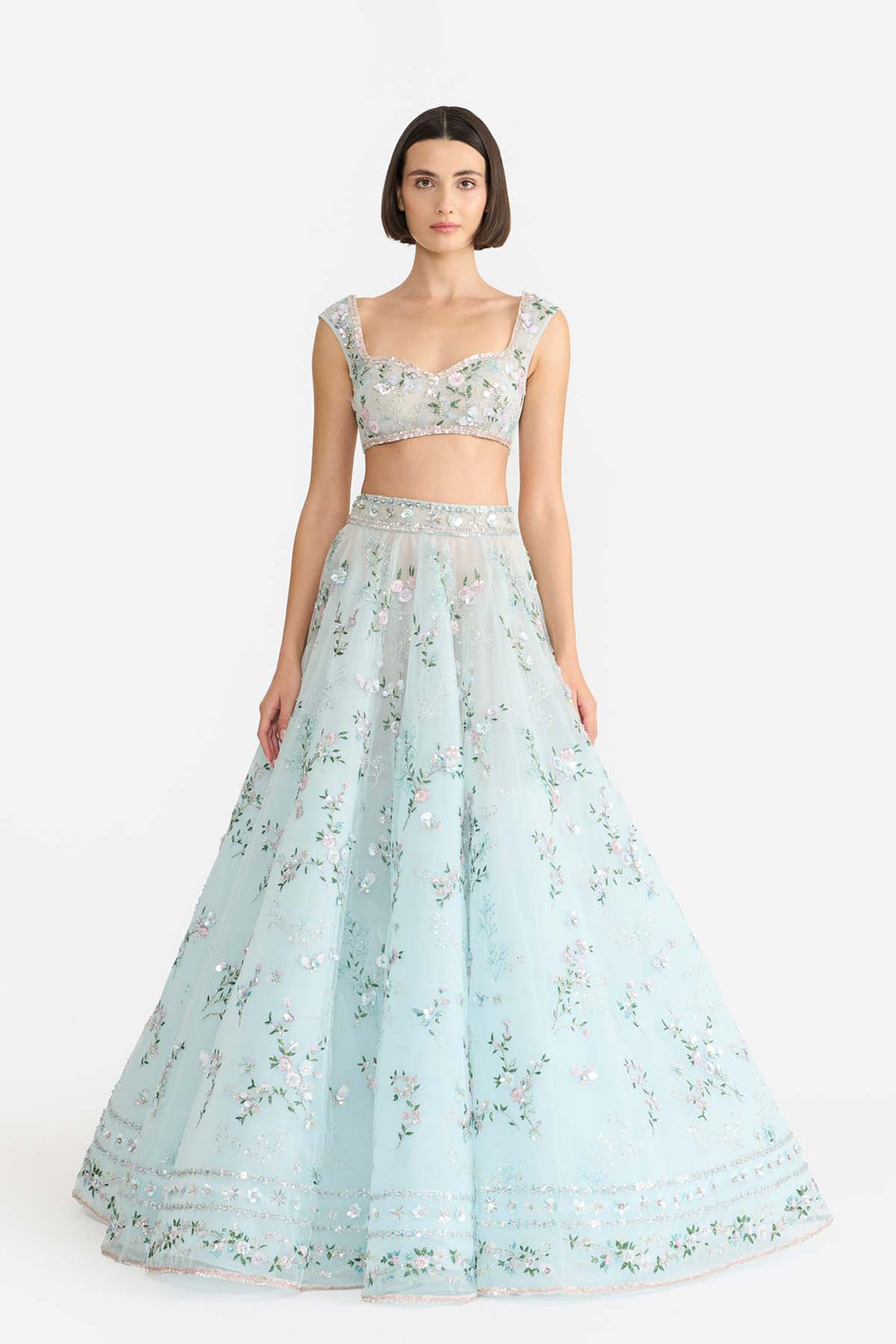 Meadow Mist Blue Lehanga