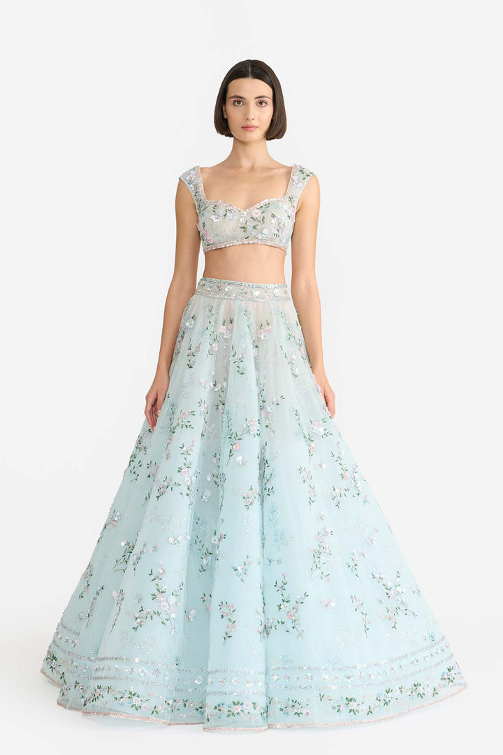 Meadow Mist Blue Lehanga