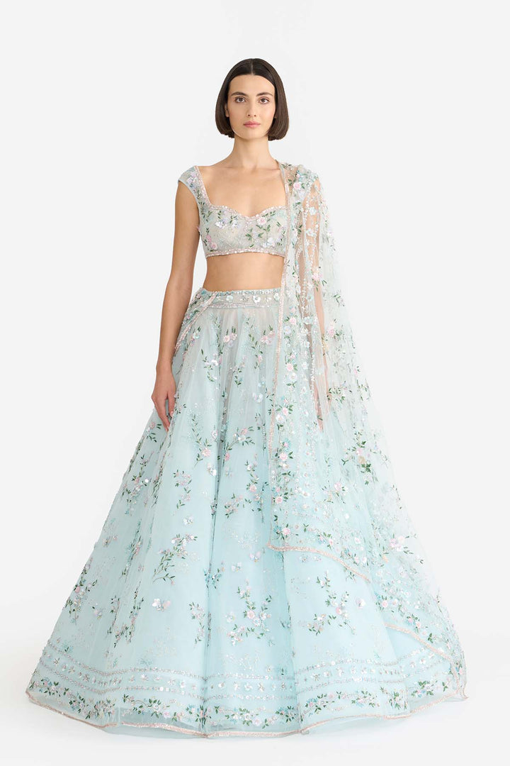 Meadow Mist Blue Lehanga