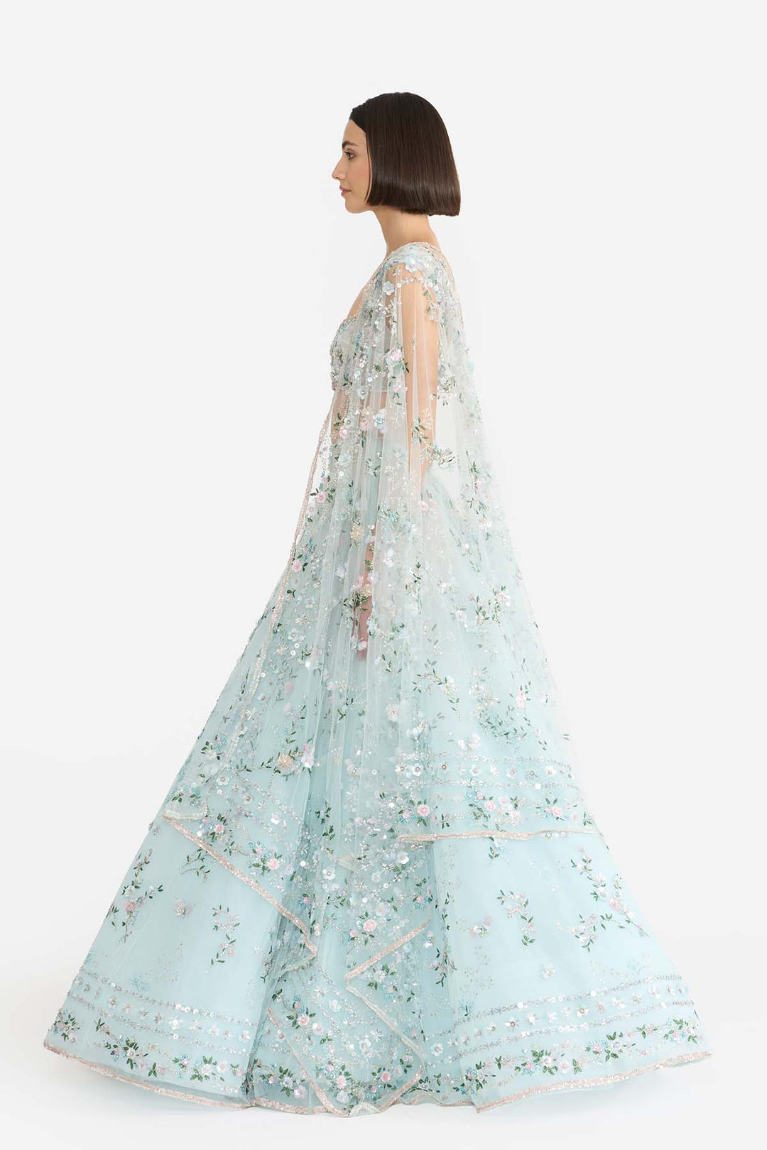 Meadow Mist Blue Lehanga