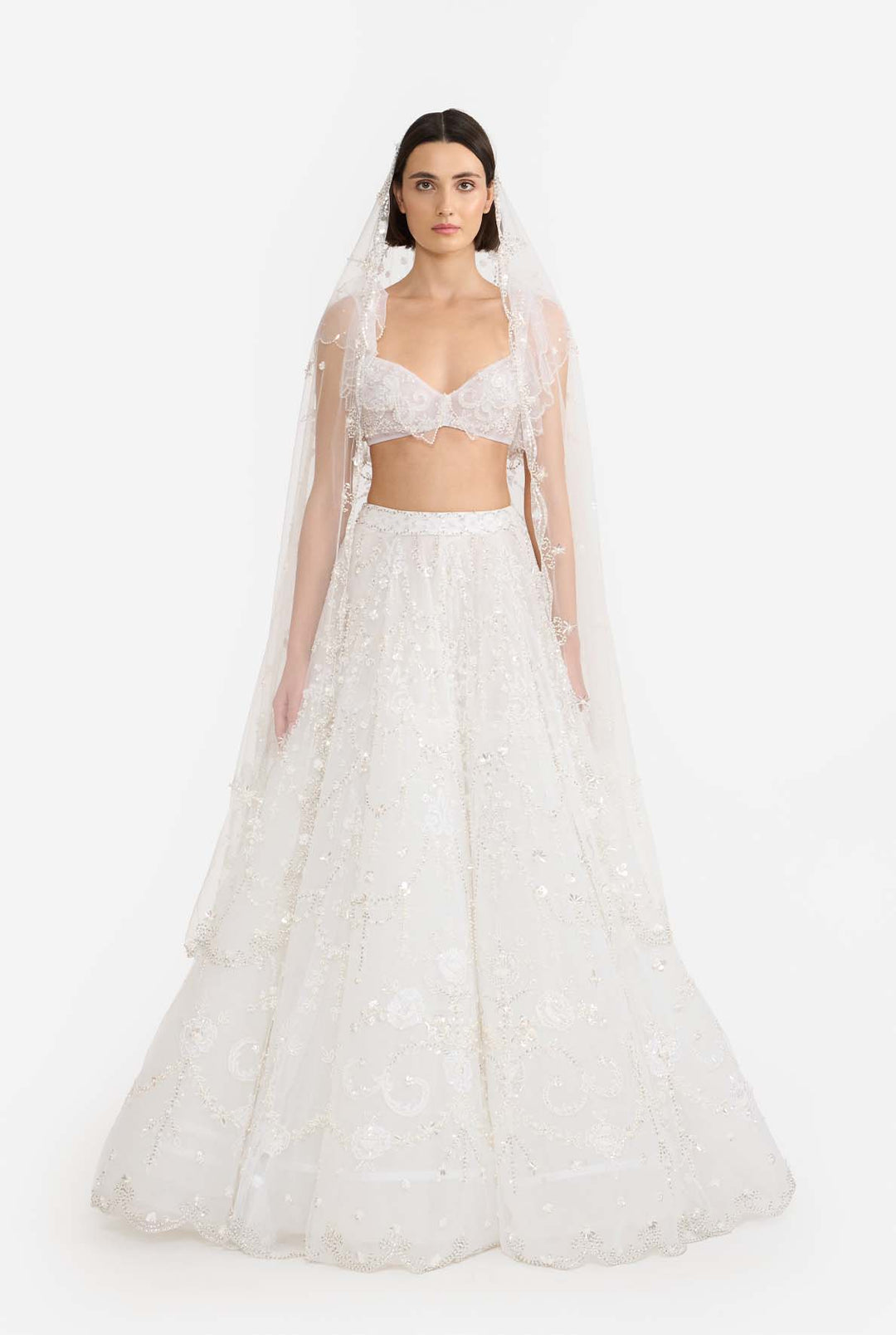 Victorian Veil Lehanga
