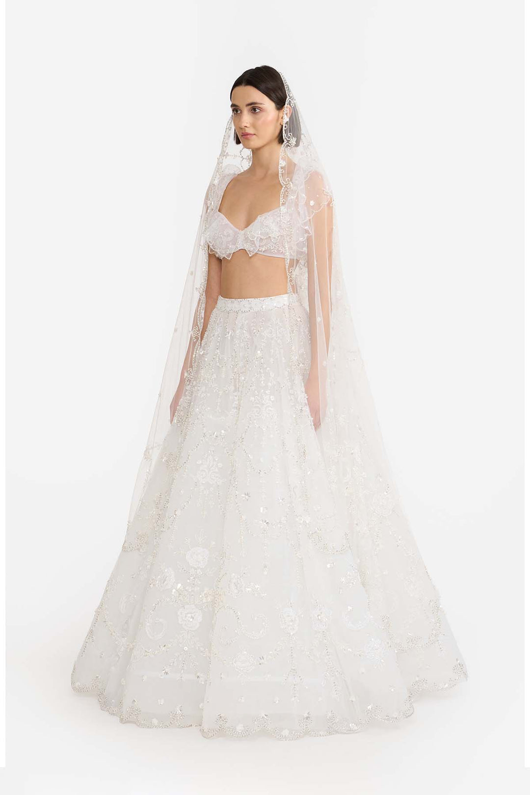 Victorian Veil Lehanga