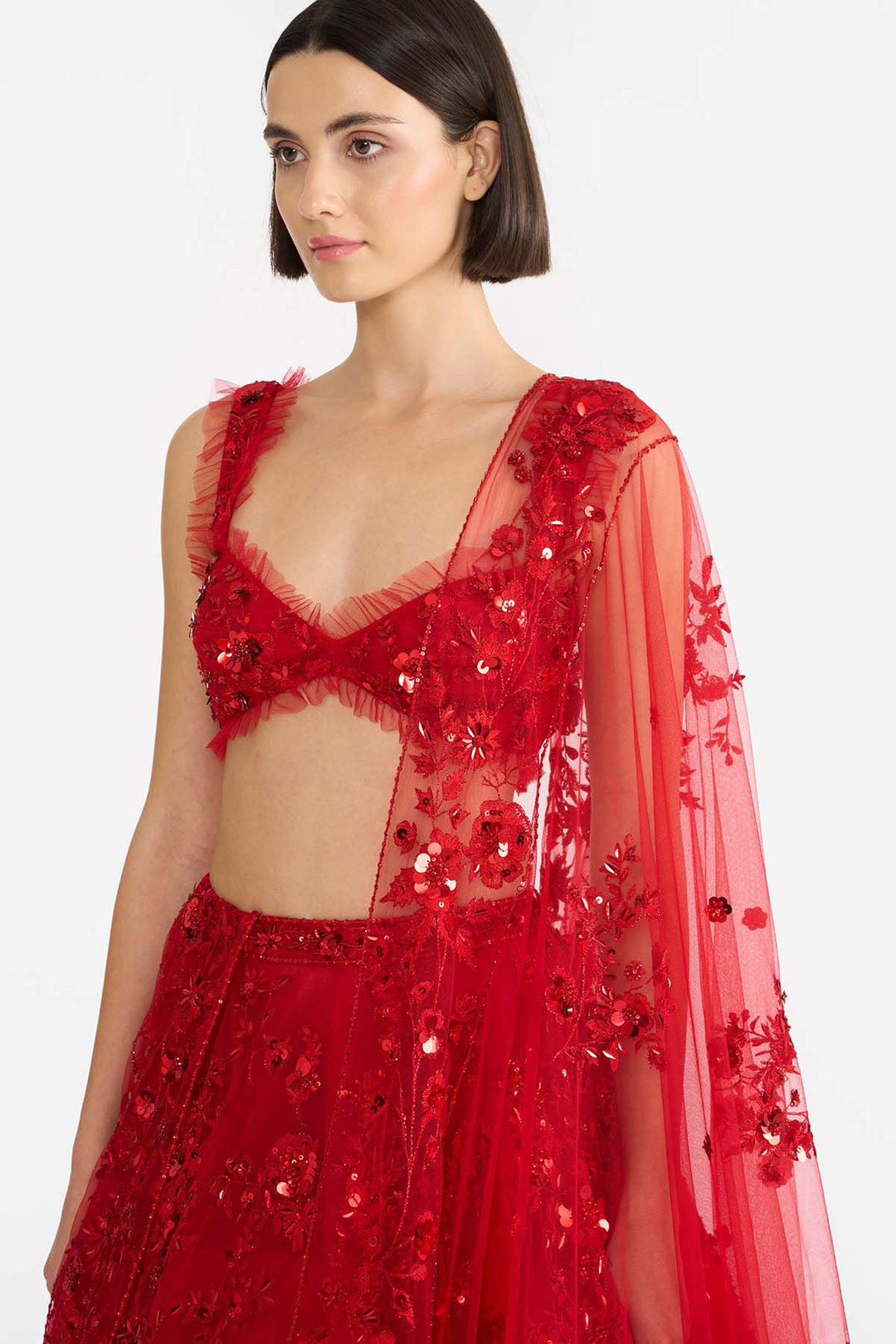 Crimson rose Lehanga