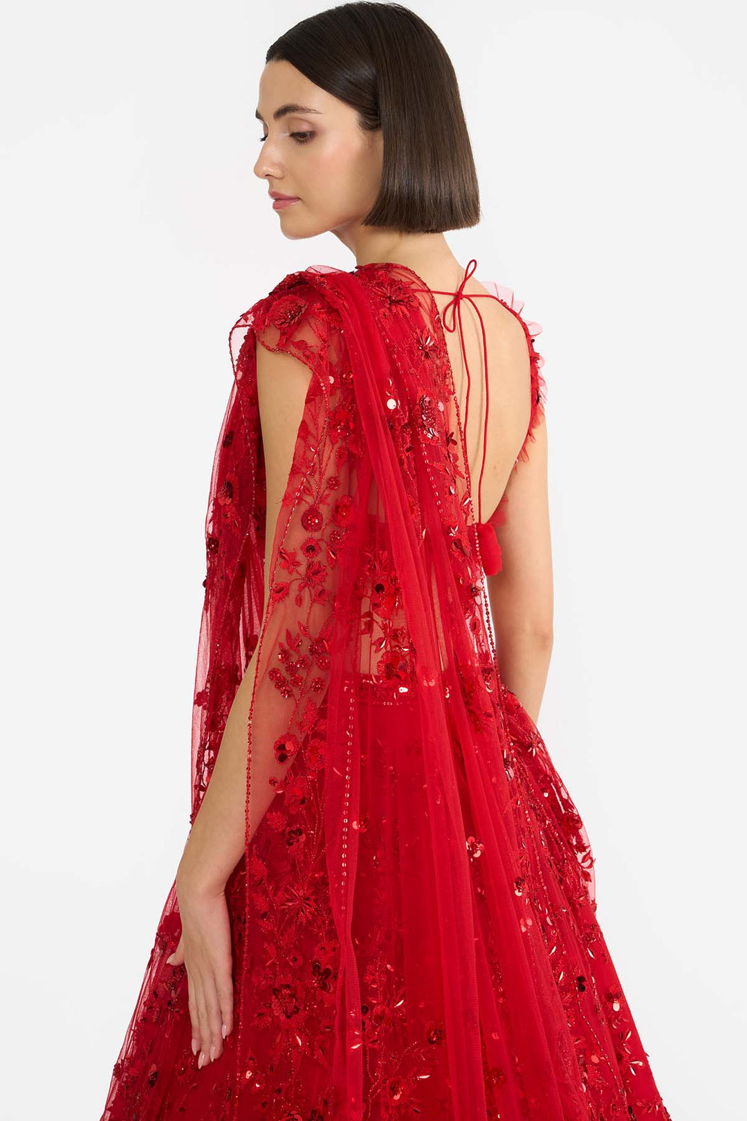 Crimson rose Lehanga