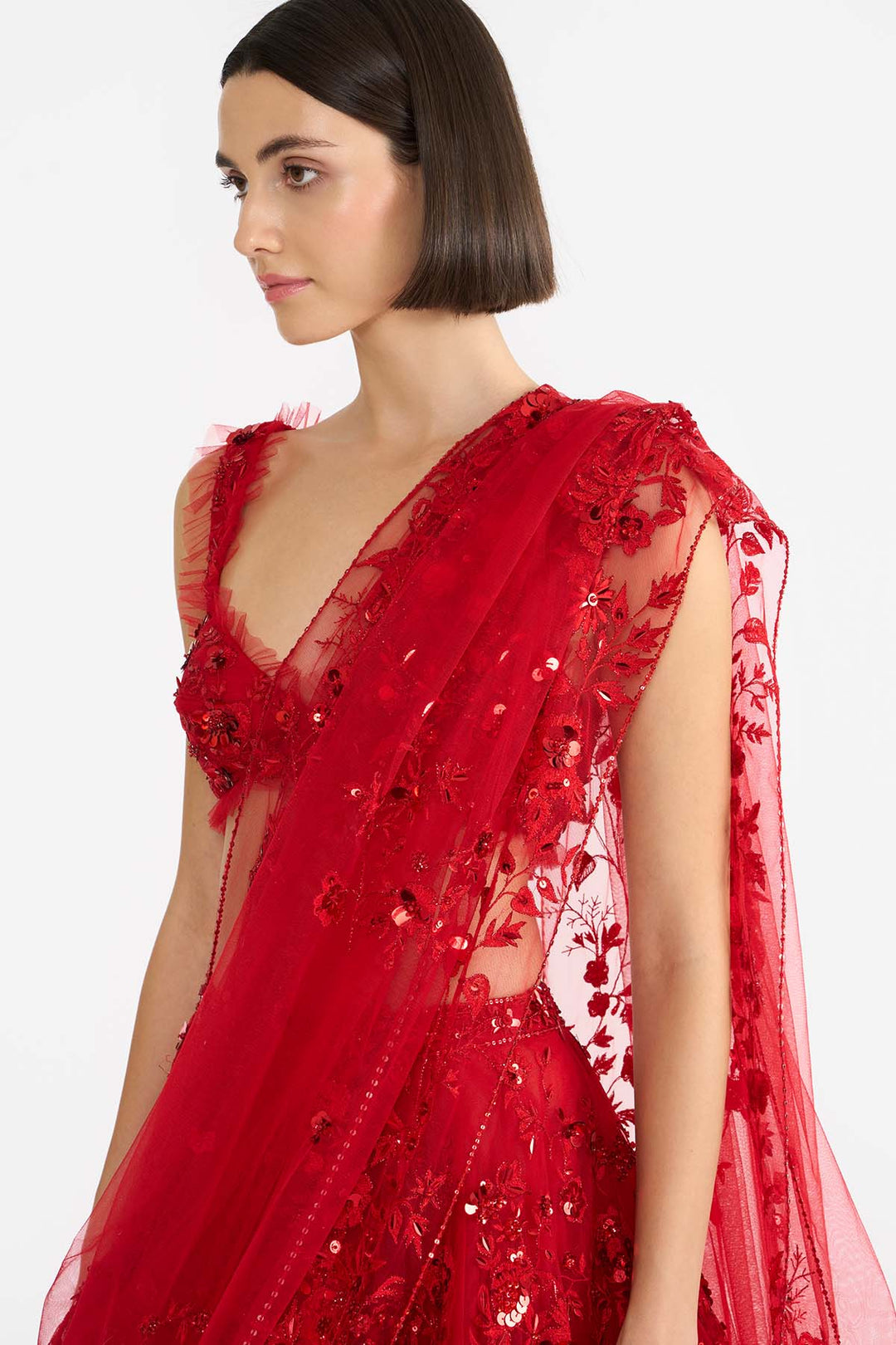 Crimson rose Lehanga