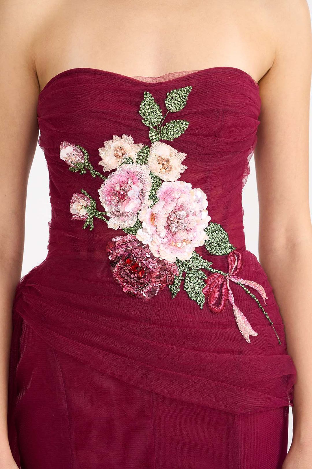 DRAPED STRAPLESS MERMAID GOWN