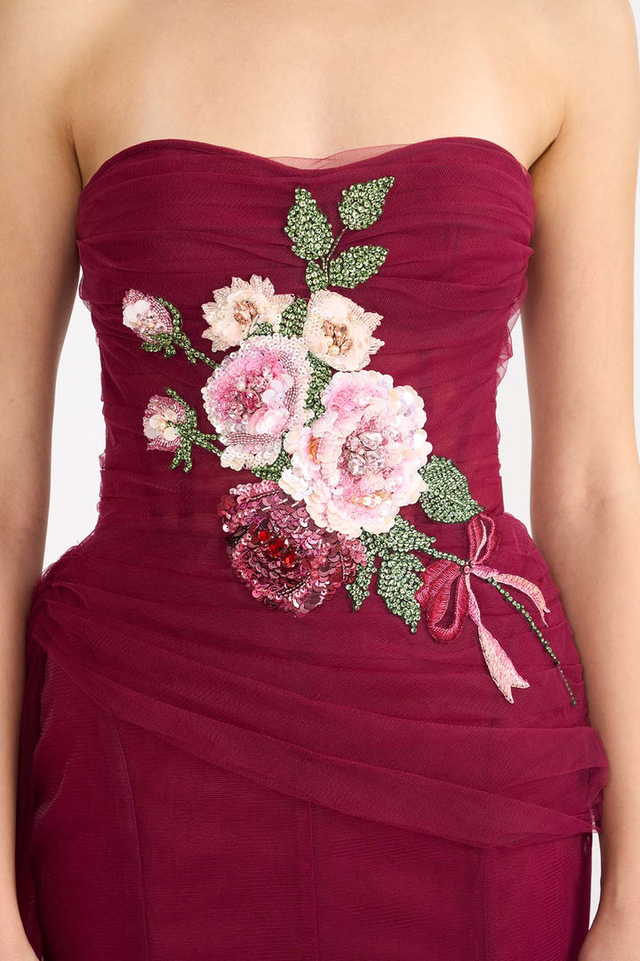 DRAPED STRAPLESS MERMAID GOWN