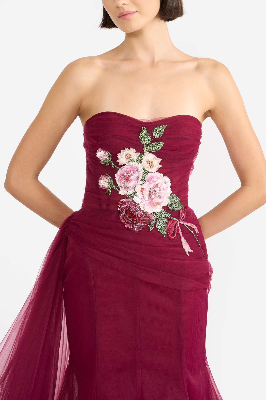 DRAPED STRAPLESS MERMAID GOWN