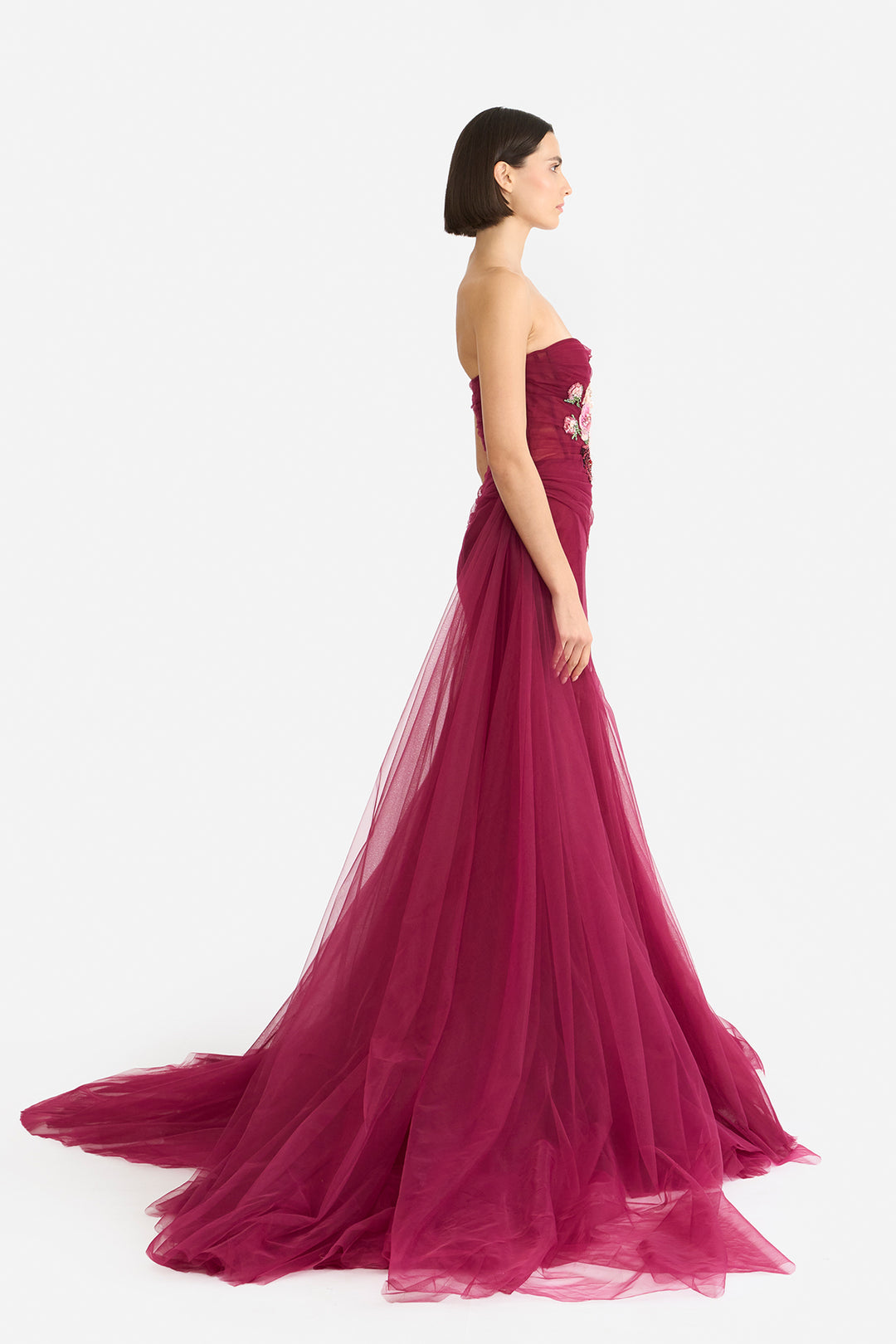 DRAPED STRAPLESS MERMAID GOWN