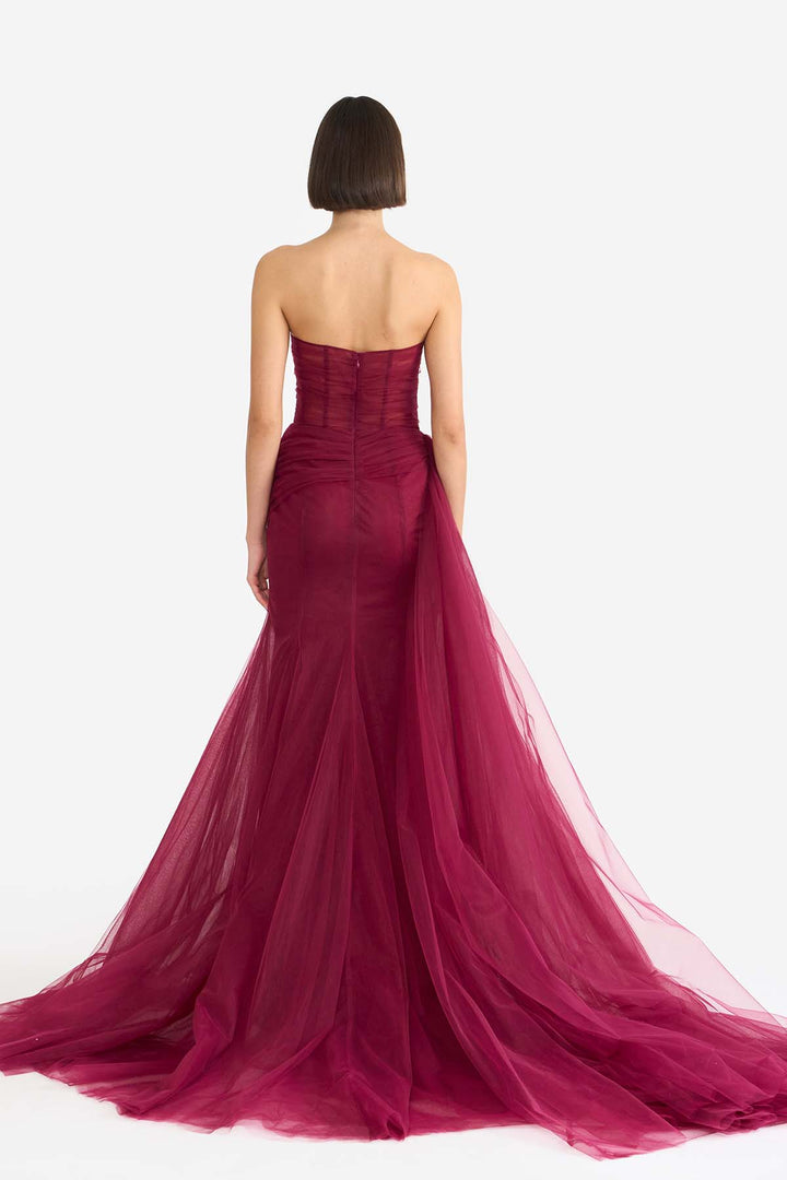 DRAPED STRAPLESS MERMAID GOWN
