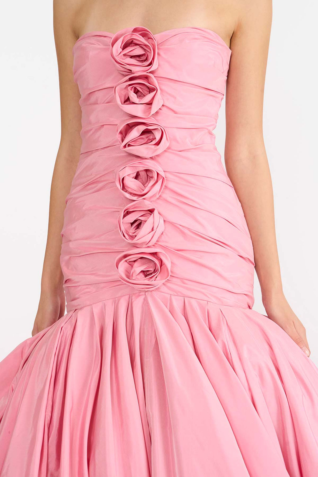 DRAPED ROSETTE GOWN