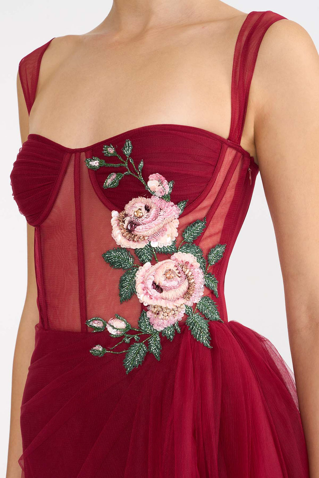 CORSETED SAREE DRAPED GOWN