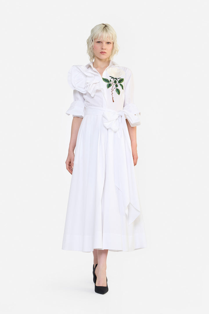 RUFFLE SHIRT DRESS