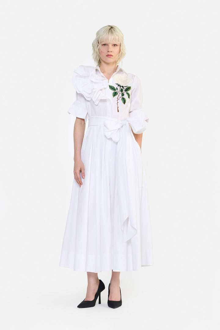 RUFFLE SHIRT DRESS