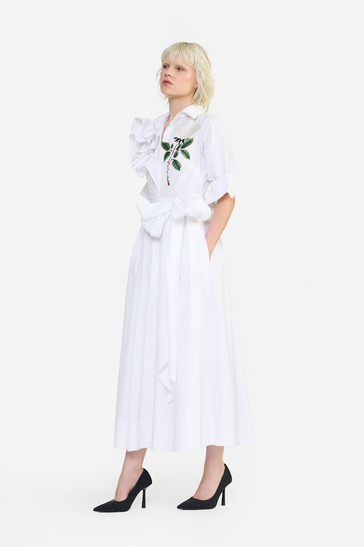RUFFLE SHIRT DRESS