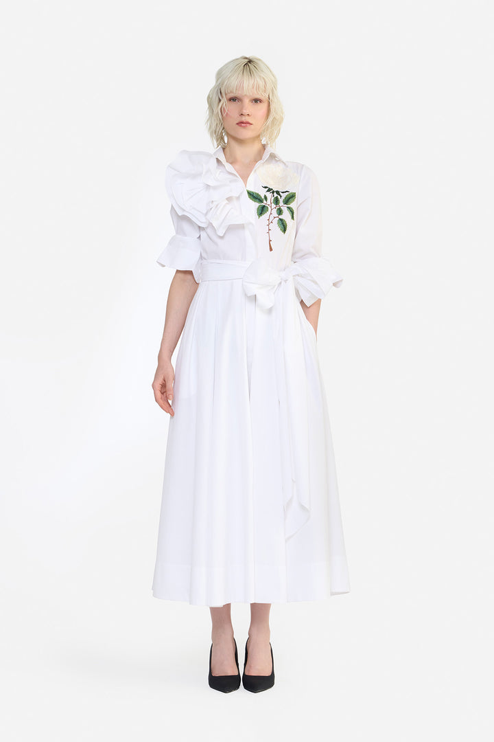 RUFFLE SHIRT DRESS