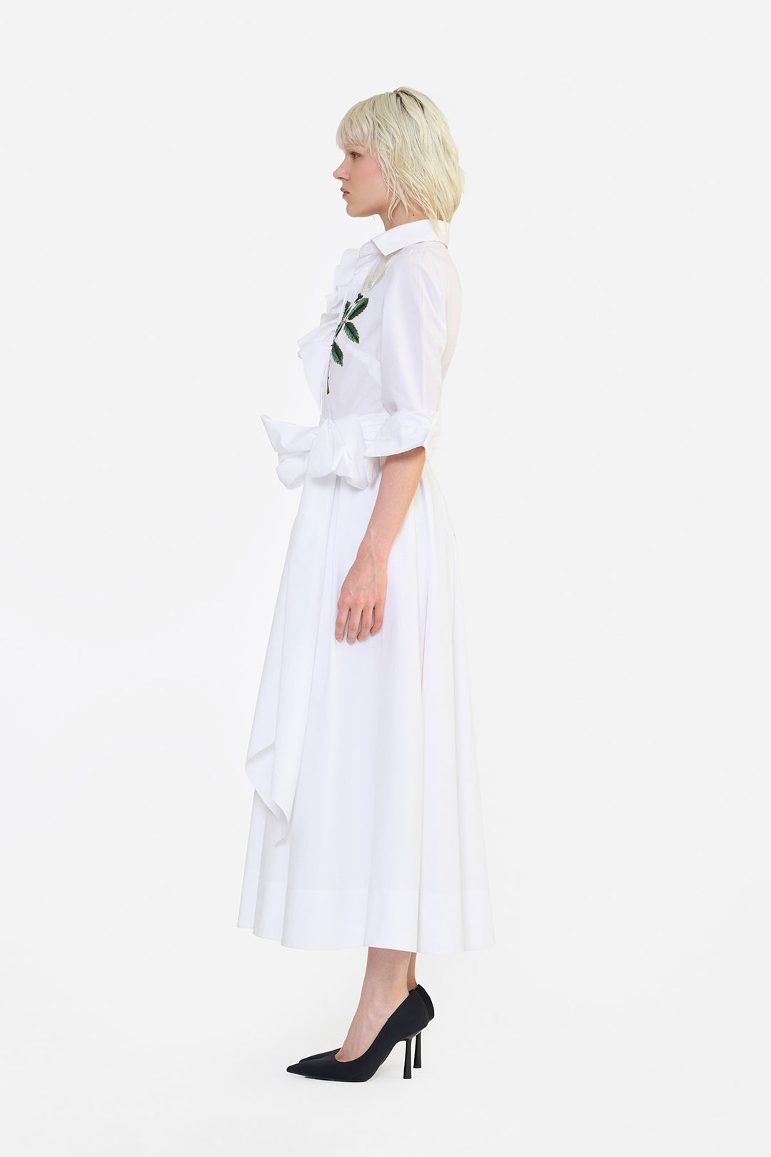 RUFFLE SHIRT DRESS