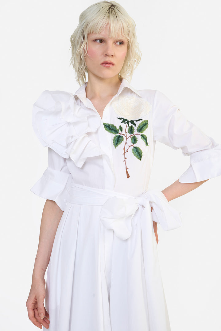 RUFFLE SHIRT DRESS