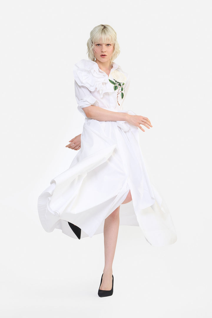 RUFFLE SHIRT DRESS