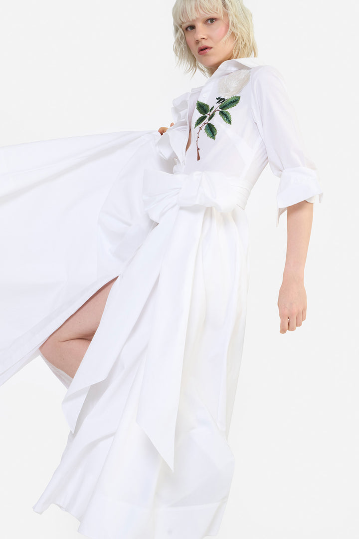 RUFFLE SHIRT DRESS