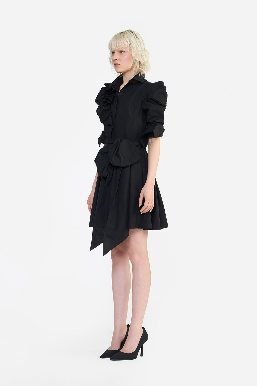 POUF SLEEVES RUFFLE MINI