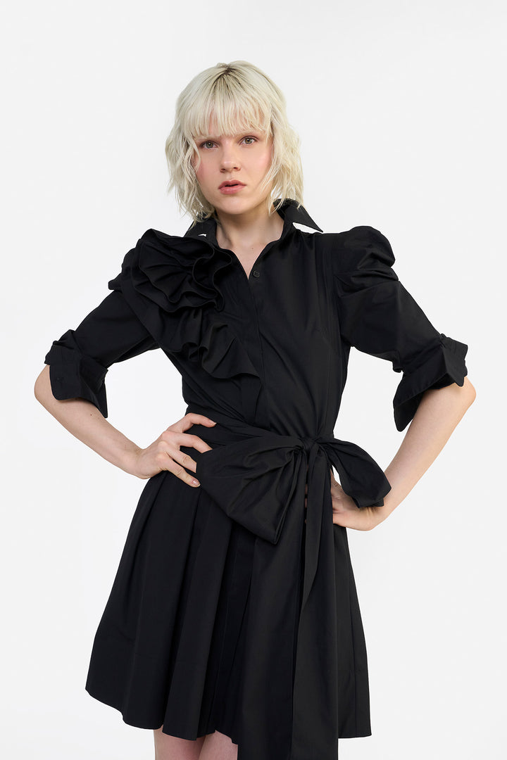 POUF SLEEVES RUFFLE MINI