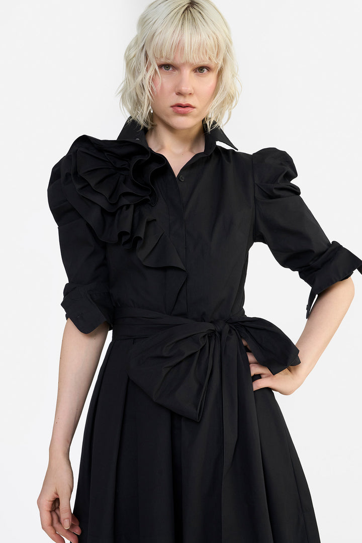 POUF SLEEVES RUFFLE MINI