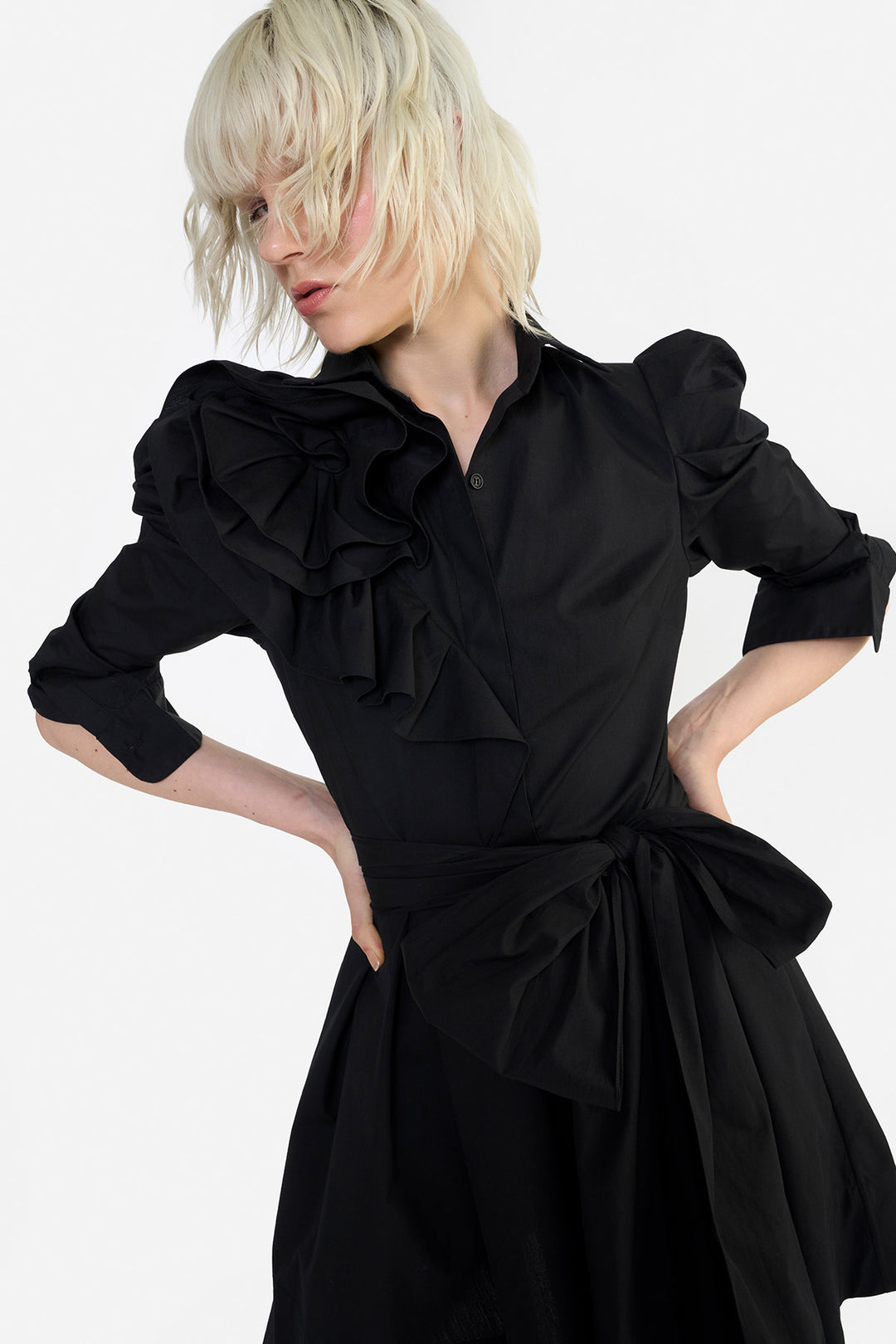 POUF SLEEVES RUFFLE MINI