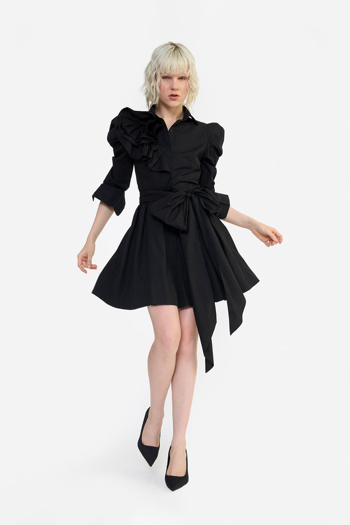 POUF SLEEVES RUFFLE MINI