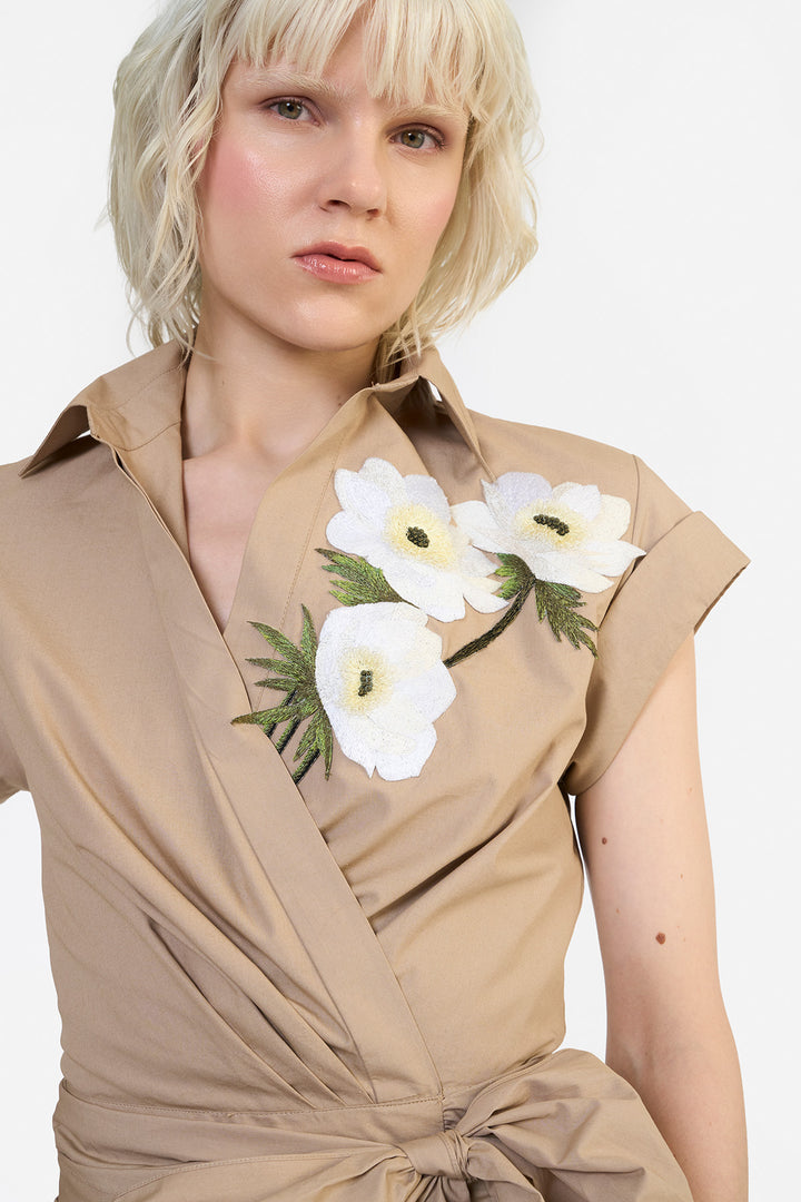 CROPPED WRAP SHIRT