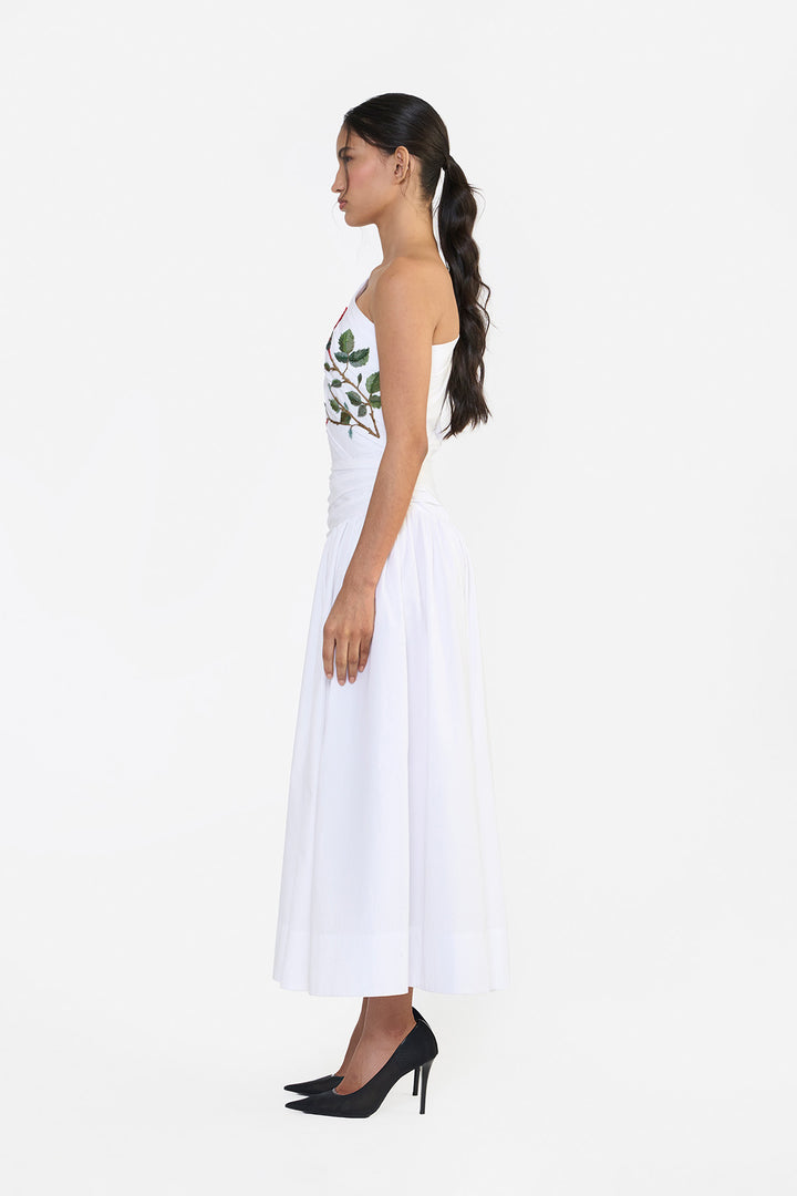 ONE SHOULDER DRAPED MIDI