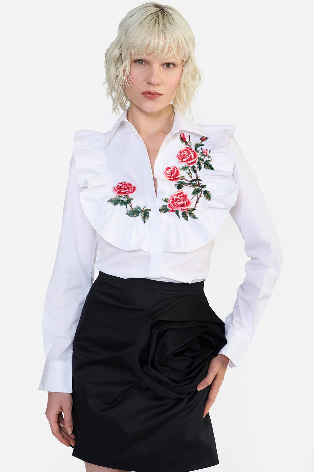 RUFFLE BIB SHIRT