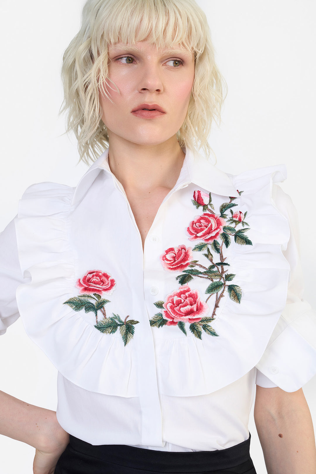 RUFFLE BIB SHIRT
