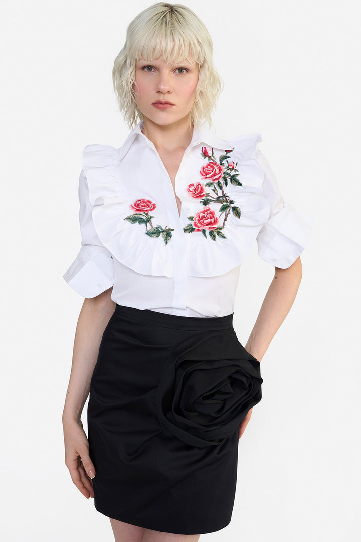 RUFFLE BIB SHIRT