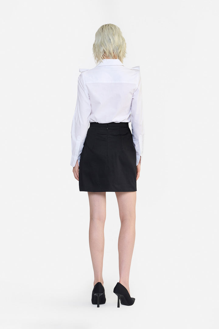ROSETTE DRAPED MINI SKIRT