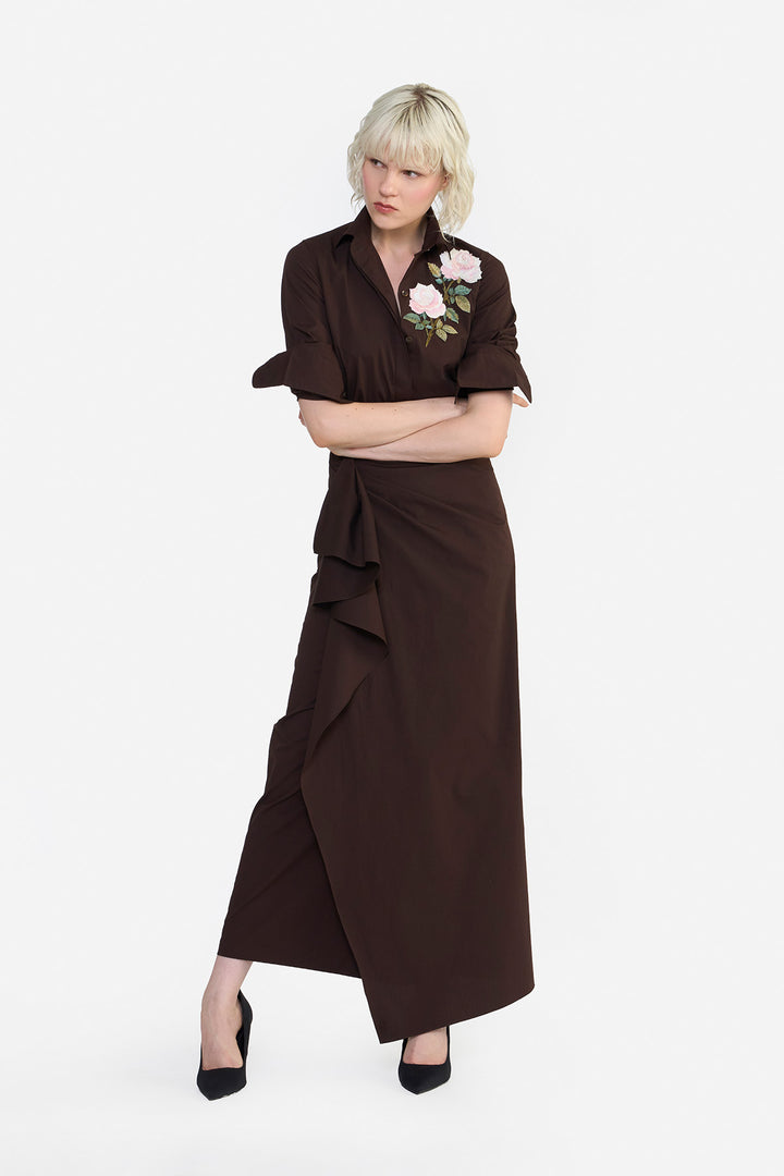 ASYMMETRICAL DRAPED SKIRT