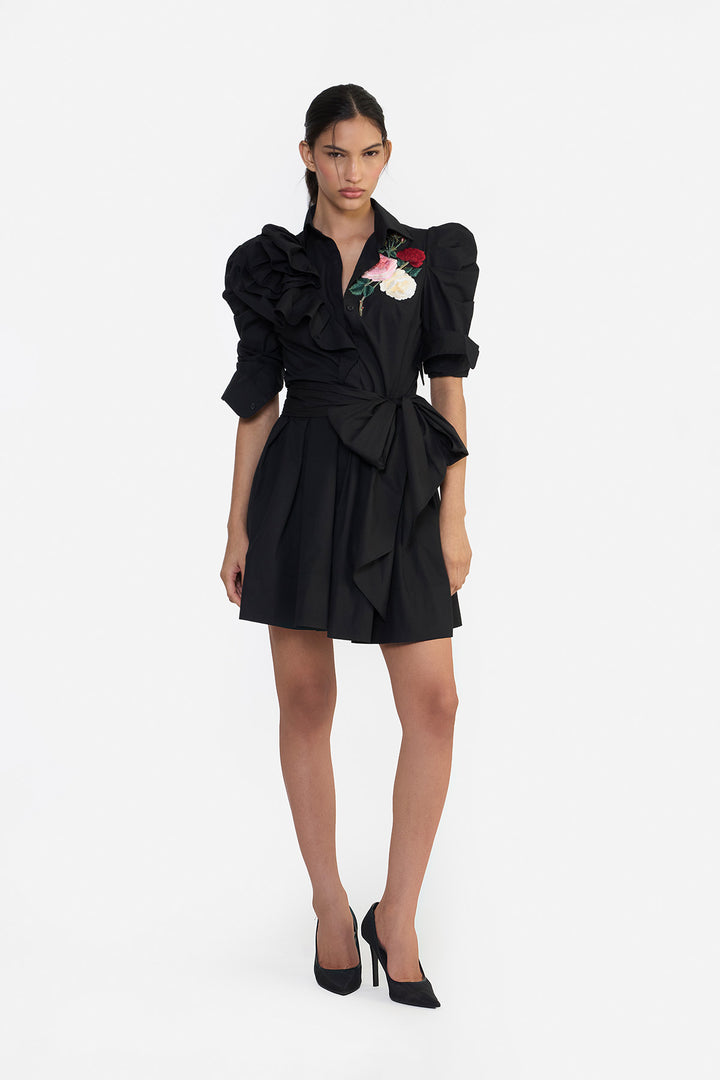 POUF SLEEVES RUFFLE MINI