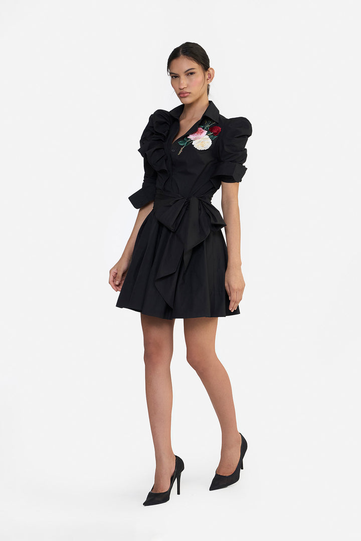 POUF SLEEVES RUFFLE MINI